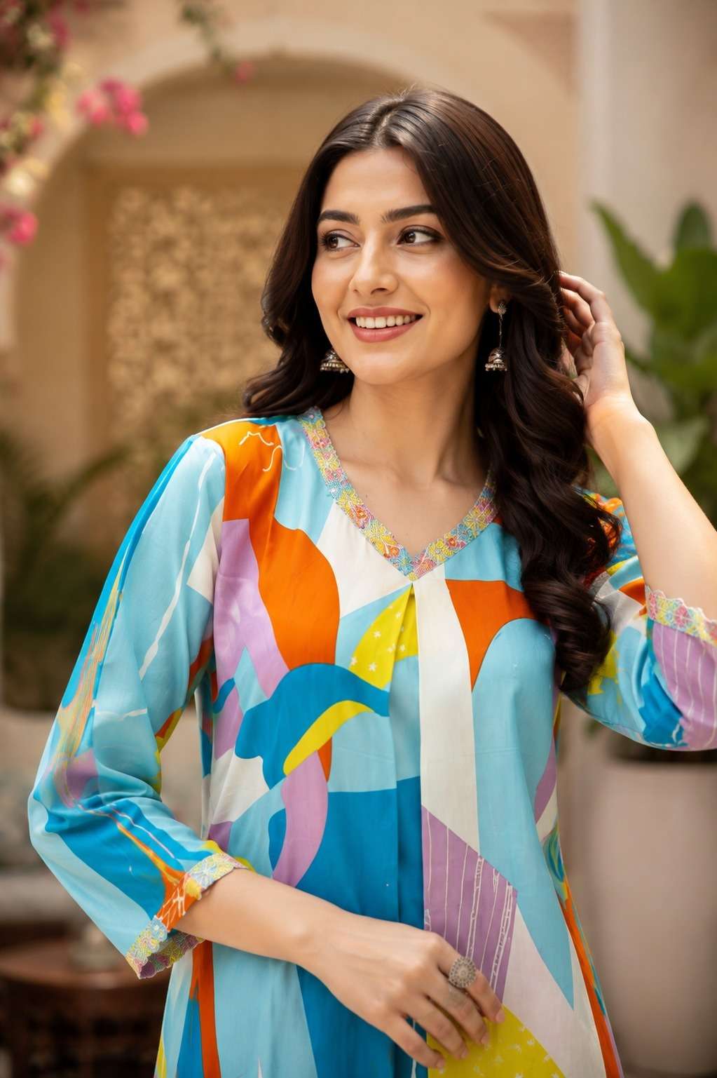MULTI COLOUR ATTRACTIVE RAYON SLUB 2 PCS SET CORD SET WHOLESALER SHOP